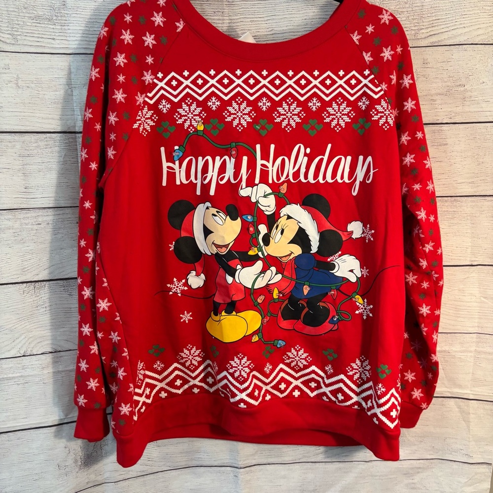 Red Holiday Mickey and Minnie Light Up Sweater